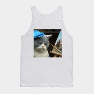 Purr-fectly Blue Smurf cat Tank Top